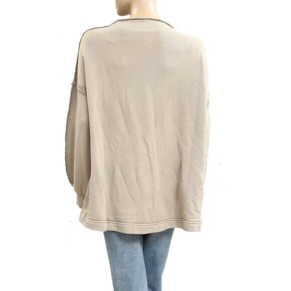 Free People We The Free Romy Roll Neck Sweatshirt Pullover Top Cotton S 283683 - Picture 3 of 5